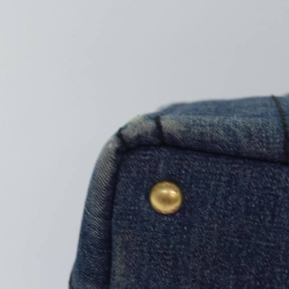 PRADA Canapa PM Hand Bag Denim Blue Auth yk13168 - Picture 14 of 16